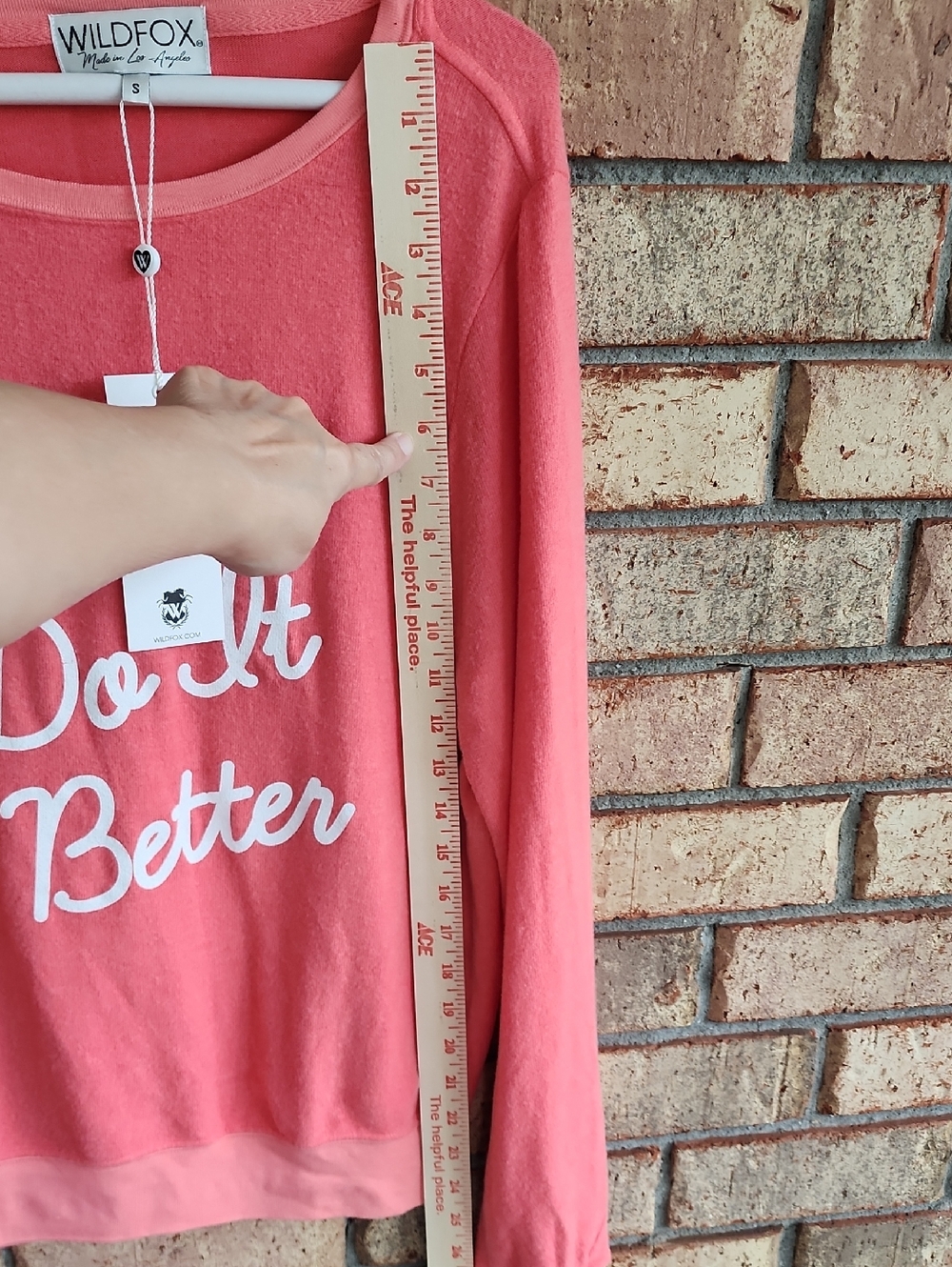 Wildfox Size Small Coral Pink 'Lovers Do It Better' Pullover - Picture 6 of 8